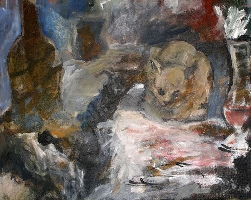 from memory natürmort with cat
