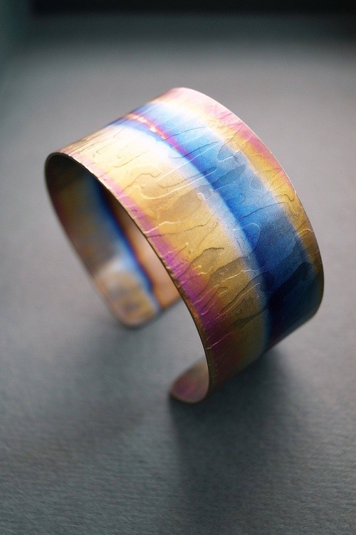 Wearable Art Anodized Titanium Bracelet Art- Fashion- Orion Nebula .GomolkArt Line Studio 