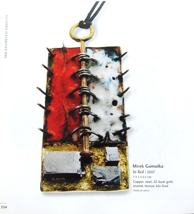 In Red.Hand fabricated sculpture art necklaces Mirek Gomolka Art Studio