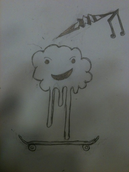 note skateboard( skating thunder cloud )