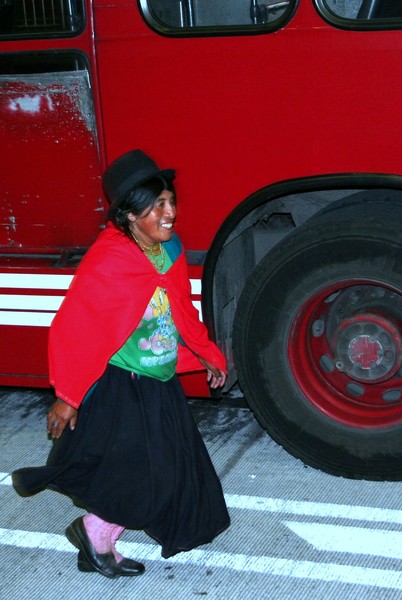 Running to Catch the Red Bus in Quito