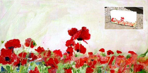 Poppy on Canvas Block