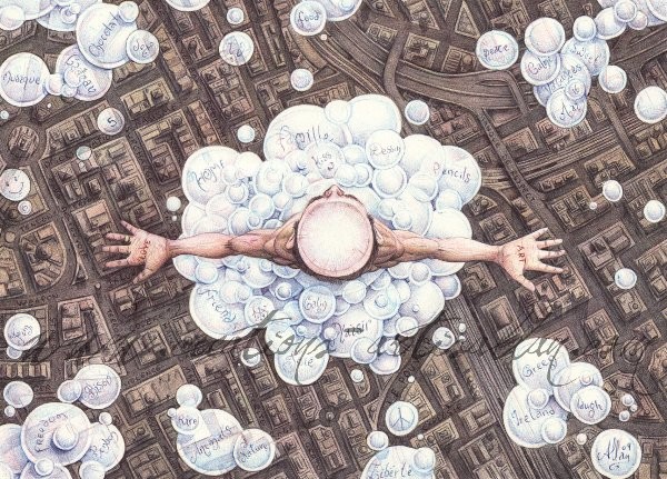 Ballpoint pen surreal - Bubbles