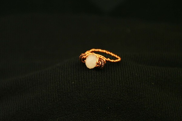 Rose Quartz and copper ring