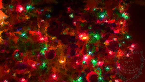 Christmas tree, ornaments, tinsel & colorful light