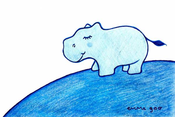 happy hippo