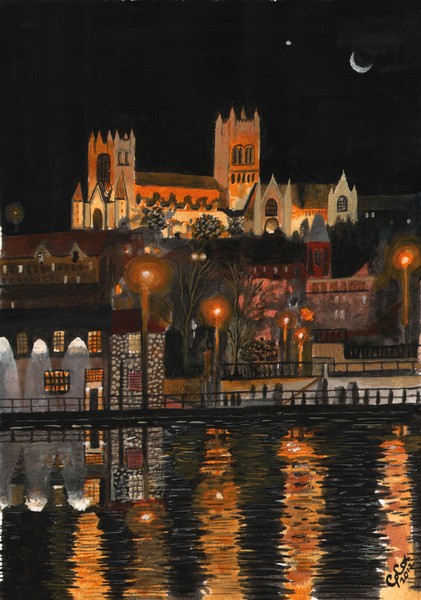 Lincoln Cathedral at night