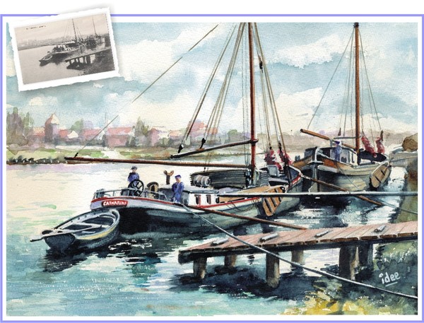 Along the channel
