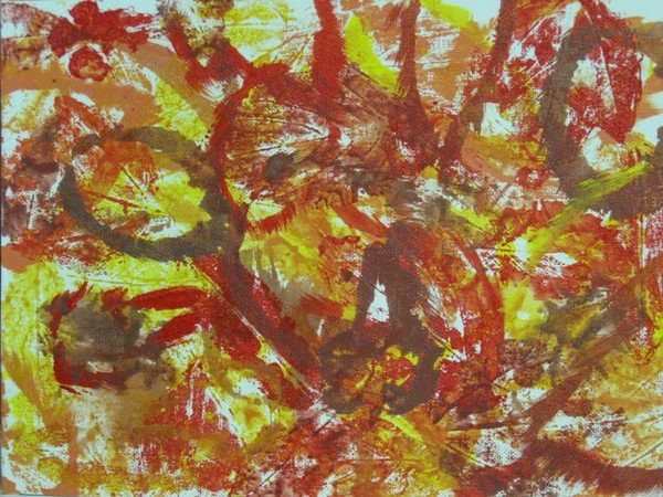 fall leaves print acrylic on canvas 8X10