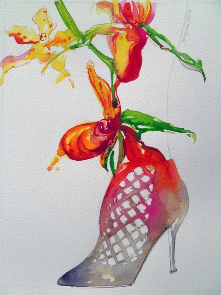 Jimmy Choos + orchid