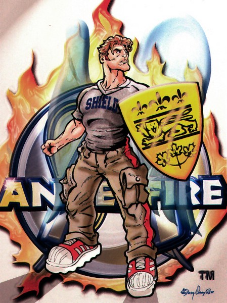 Shield card game character