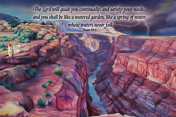 Canyon Lights and Coyotes Inspirational Print