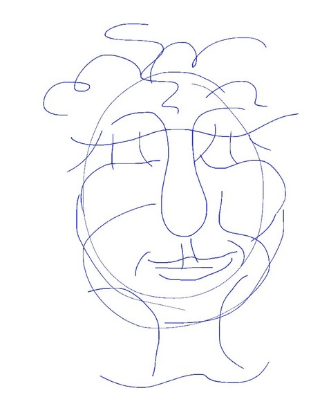Woman's head line drawing