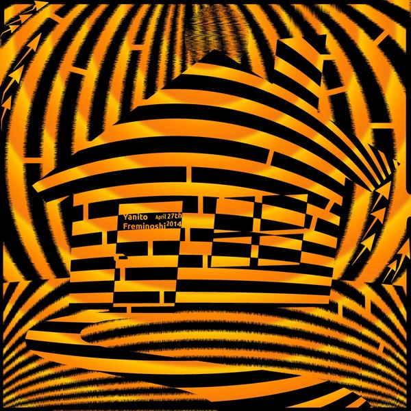 The golden dream house in op art maze