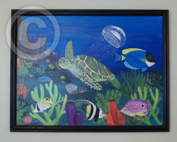 Marine Life Series - Ocean Reef 18X24 Acrylic Pain