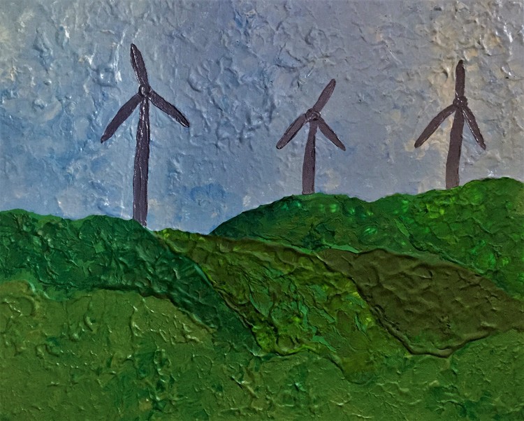 Landscape with wind generators