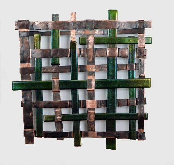 Copper Weave Metal Art Panel