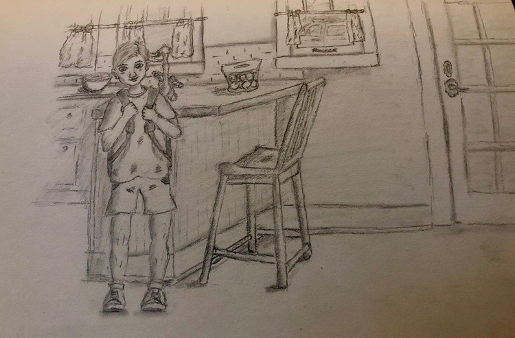 Boy in kitchen