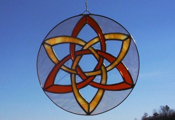 Celtic Star in Orange and Peach