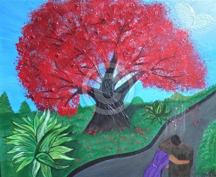 Romantic walk in the park