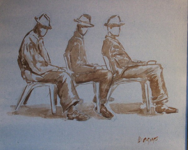 Three Men in a Row