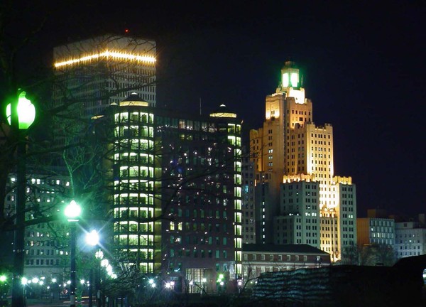 Night shot of Providence, RI