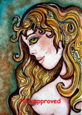 Nude SHY SHARI watercolor ink ACEO XR girl