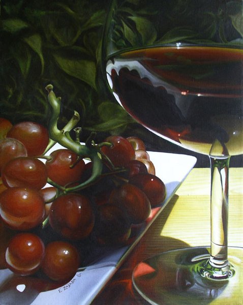 Red Wine & Grapes