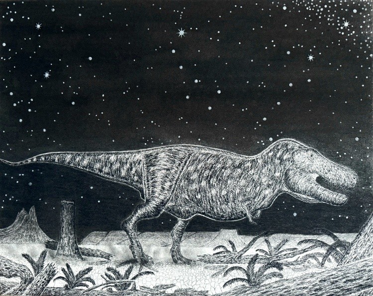 Tyrannosaurus rex on a Late Night Hunt