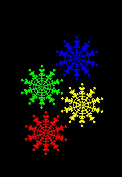 4 Colored Ice Crystals