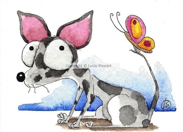 Black chihuahua with butterfly