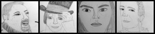 Sketch of Gabe, Laura, Matt and Patrick