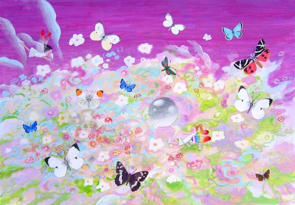 2 Fairies with Butterflies and Moths