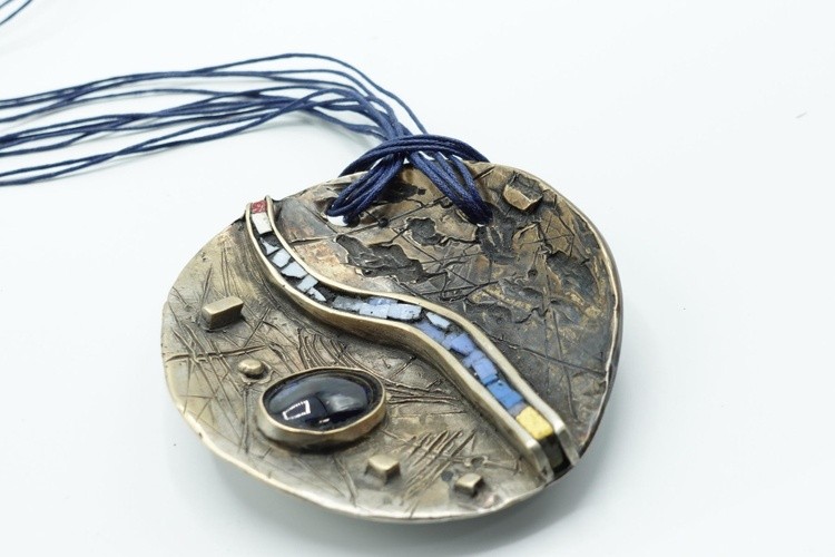 Blue Moon (SOLD) Necklaces Bronze gols silver Mirek  Gomolka Art