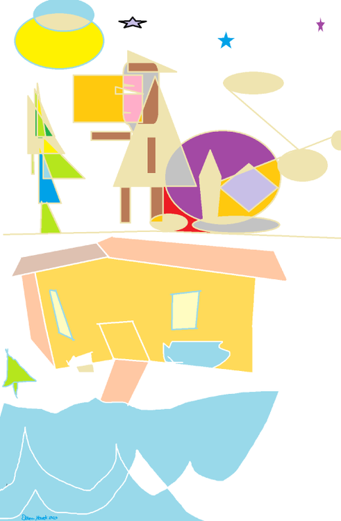 every robots dream A HOUSE BY THE SEA..(c) 2020..elton houck