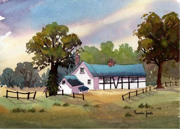 Black and white cottage
