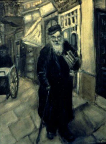Old man walking down the street