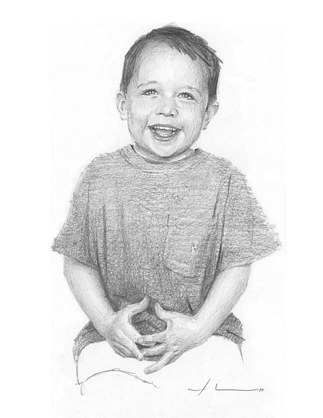 happy boy drawing