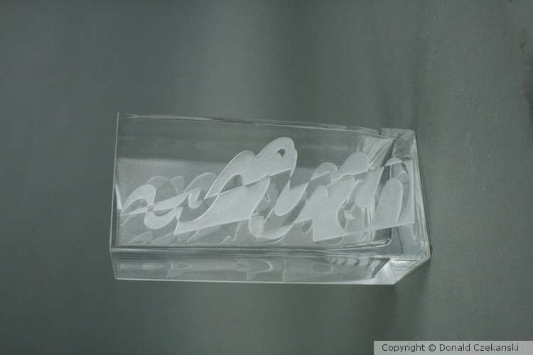 Sandblast-etched Glass Vase