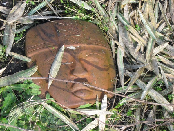 Mask on Garden Path
