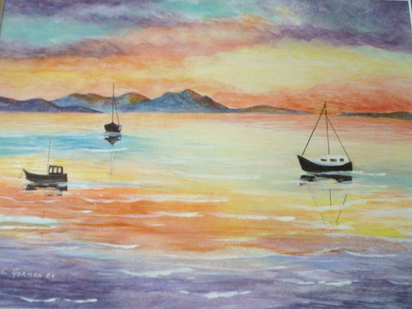 Scottish Sunset arisaig 16 x 12