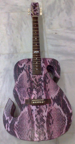 Full playable recycled paper guitar