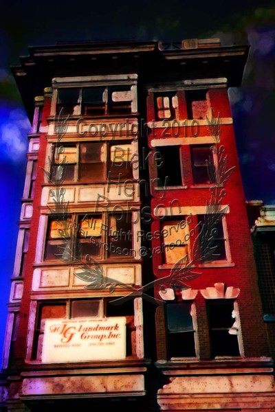 Deco brick city building 5 story in Philadelphia