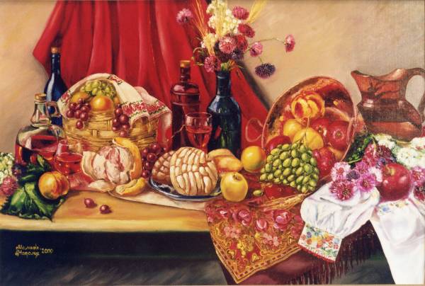 Still life with a Russian shawl