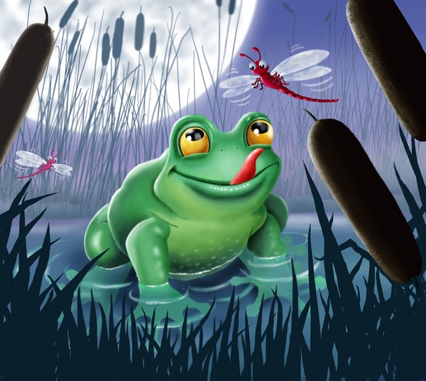 Bull Frog Eyeing Up His Next Meal