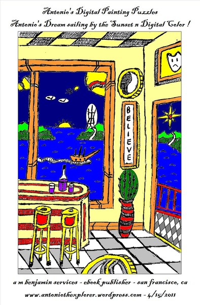 sunsetting by bar stool window