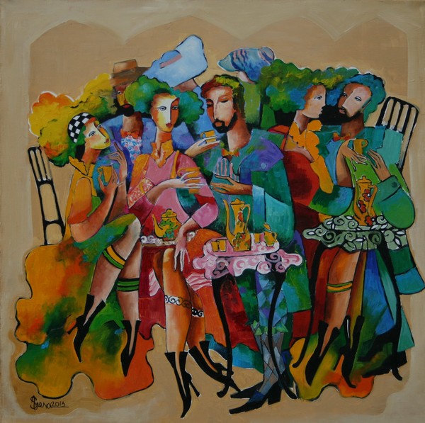 Coffee with friends 60x60cm