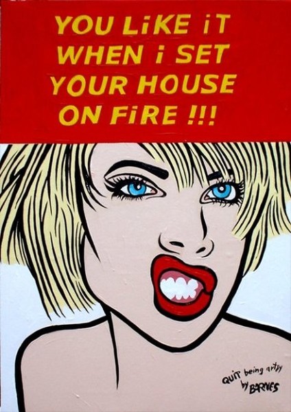 Quit being artsy acrilico sobre lienzo 72 x 50 cm