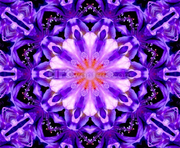 Purple Floral Kaleidoscope Mandala