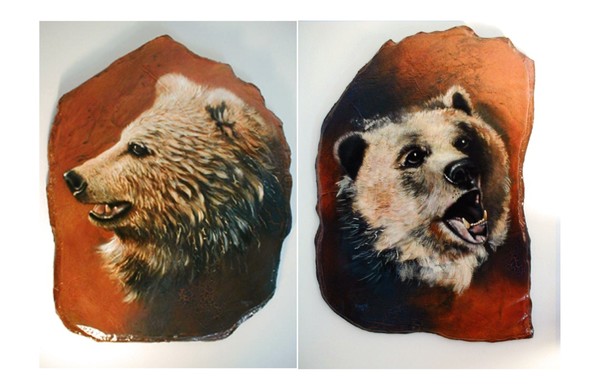 Pair of Grizzly Bear Fresco's
